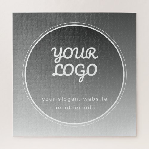 Your Logo  Editable Text  Dark Grey Gradient  Jigsaw Puzzle