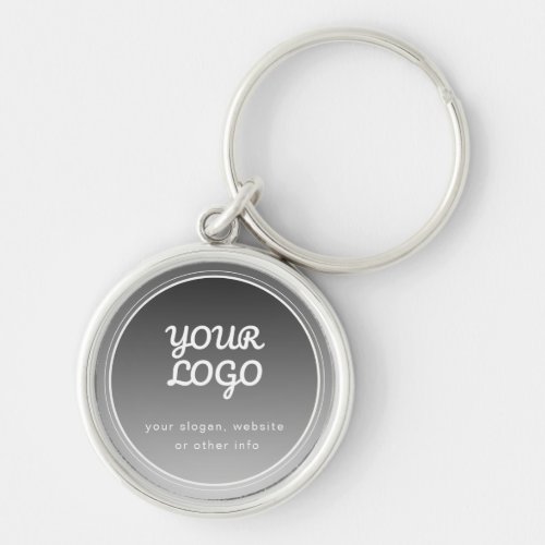 Your Logo  Editable Text  Dark Grey Gradient  Keychain