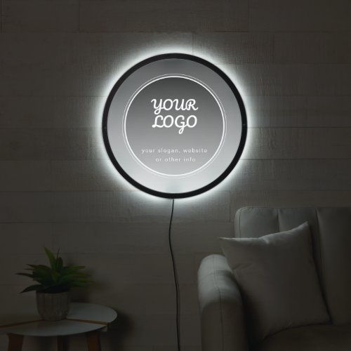 Your Logo  Editable Text  Dark Grey Gradient  LED Sign