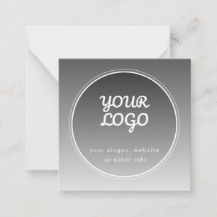 Your Logo & Editable Text Dark Grey Gradient Note Card