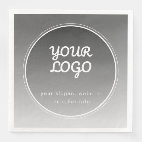 Your Logo  Editable Text  Dark Grey Gradient  Paper Dinner Napkins