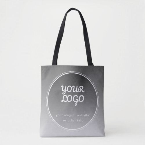 Your Logo  Editable Text  Dark Grey Gradient  Tote Bag