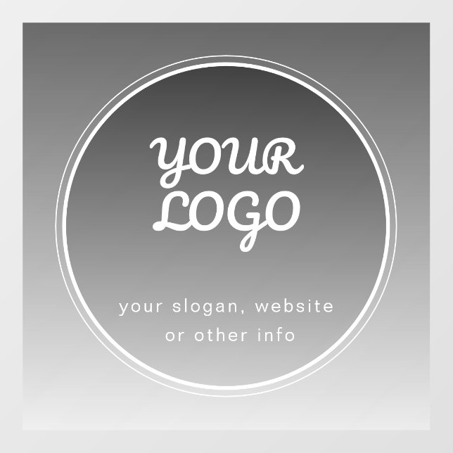 Your Logo & Editable Text | Dark Grey Gradient  Wall Decal (Front)
