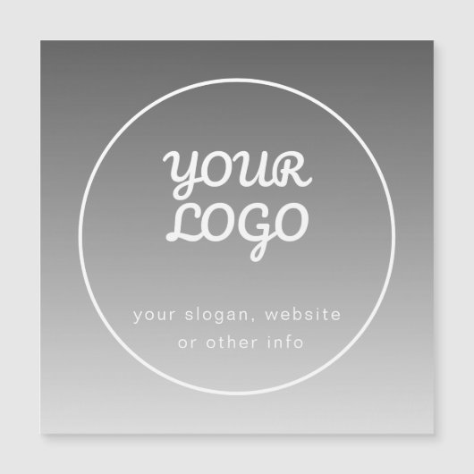 Your Logo & Editable Text | Dark Grey Ombre  (Front)
