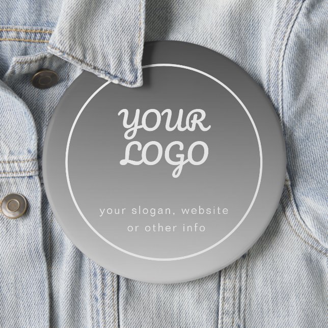 Your Logo & Editable Text | Dark Grey Ombre  Button (In Situ)