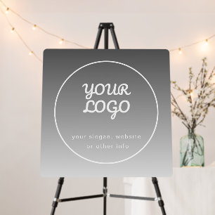 Your Logo & Editable Text Dark Grey Ombre Foam Board