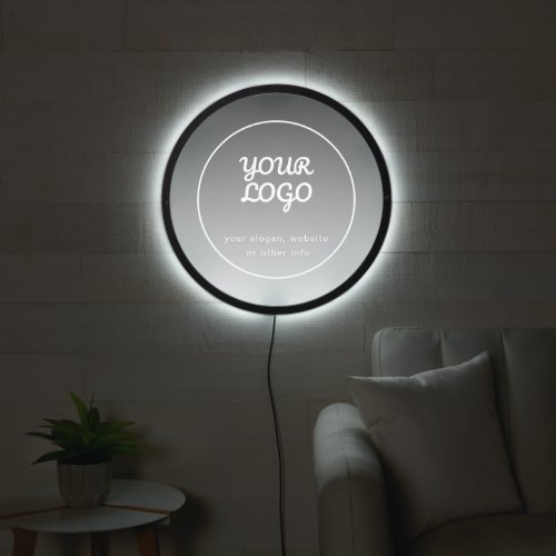 Your Logo  Editable Text  Dark Grey Ombre  LED Sign