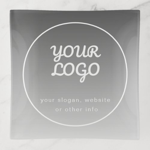 Your Logo  Editable Text  Dark Grey Ombre  Trinket Tray