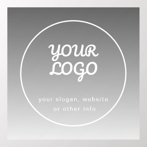 Your Logo  Editable Text  Dark Grey Ombre  Wall Decal