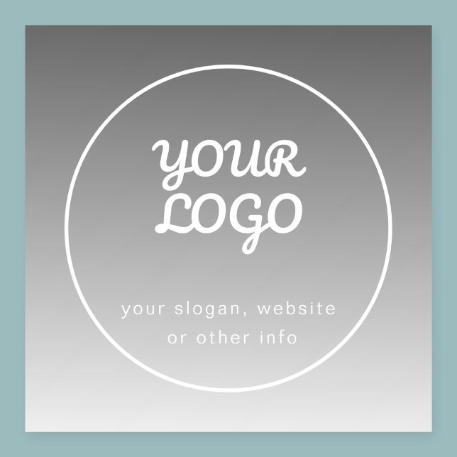 Your Logo & Editable Text | Dark Grey Ombre  Wall Decal (Creator Uploaded)