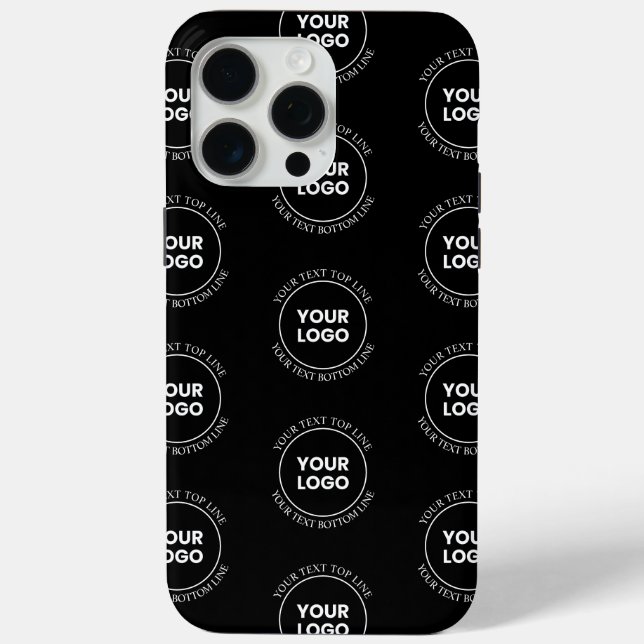 Your Logo & Editable Text | Repeating Pattern  Case-Mate iPhone Case (Back)
