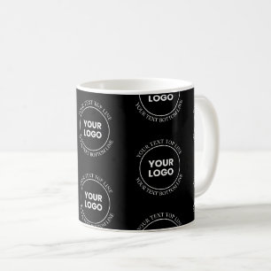 Your Logo & Editable Text Repeating Pattern Coffee Mug