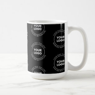 Your Logo & Editable Text   Repeating Pattern  Coffee Mug
