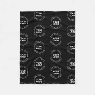 Your Logo & Editable Text Repeating Pattern Fleece Blanket