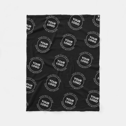 Your Logo  Editable Text  Repeating Pattern  Fleece Blanket