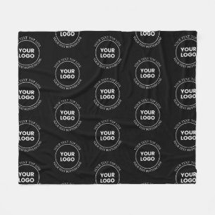 Your Logo & Editable Text Repeating Pattern Fleece Blanket