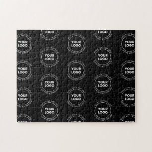 Your Logo & Editable Text Repeating Pattern Jigsaw Puzzle