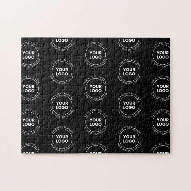 Your Logo & Editable Text | Repeating Pattern  Jigsaw Puzzle (Horizontal)