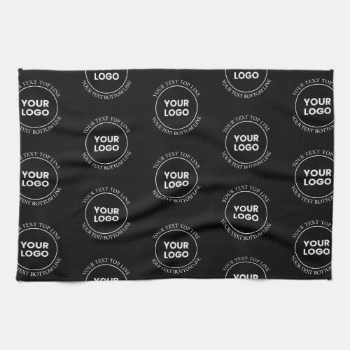 Your Logo  Editable Text  Repeating Pattern  Kitchen Towel