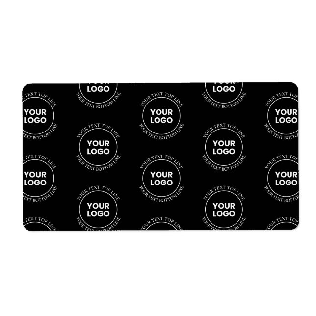 Your Logo & Editable Text | Repeating Pattern  Label (Front)