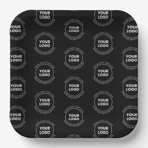 Your Logo  Editable Text  Repeating Pattern  Paper Plates