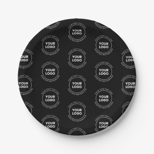 Your Logo  Editable Text  Repeating Pattern  Paper Plates