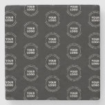 Your Logo &amp; Editable Text | Repeating Pattern  Stone Coaster