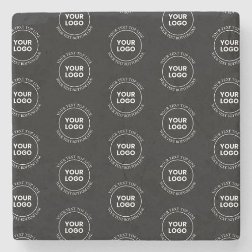 Your Logo  Editable Text  Repeating Pattern  Stone Coaster