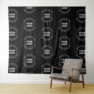 Your Logo & Editable Text   Repeating Pattern  Tapestry