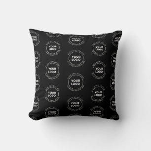 Your Logo & Editable Text   Repeating Pattern  Throw Pillow