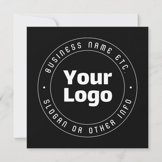 Your Logo & Editable Text Template | Black & White (Front)