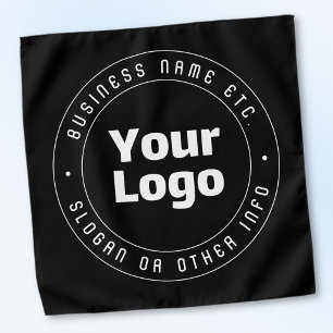 Your Logo & Editable Text Template   Black & White Bandana