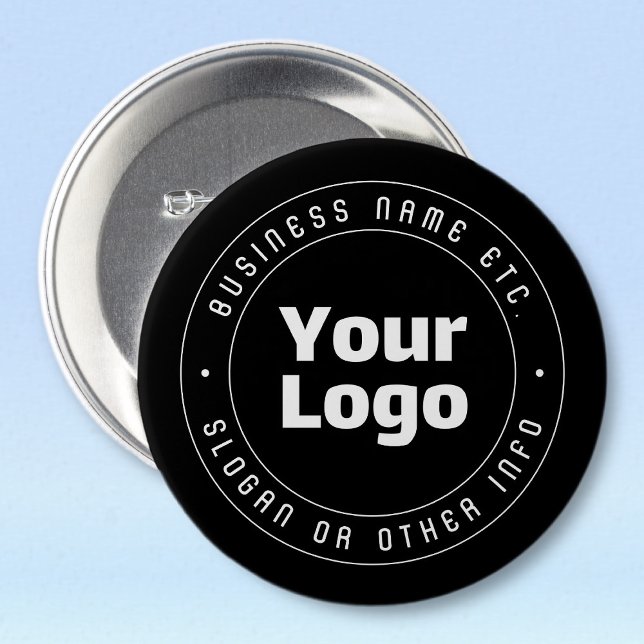 Your Logo & Editable Text Template | Black & White Button (Creator Uploaded)