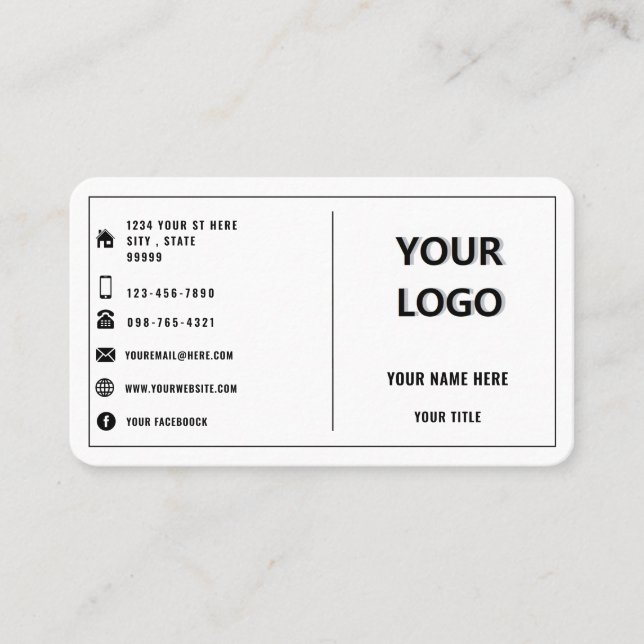 Your Logo Elegant Design Promotional Personalized Business Card (Front)