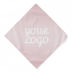 Your Logo & Elegant Modern Blush Pink Ombre Bandana