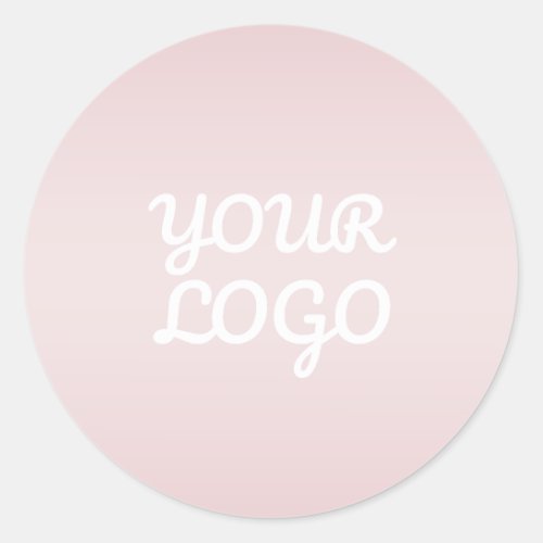 Your Logo  Elegant Modern Blush Pink Ombre Classic Round Sticker