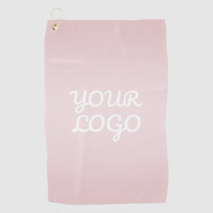 Your Logo & Elegant Modern Blush Pink Ombre Golf Towel