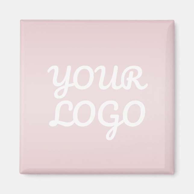 Your Logo & Elegant Modern Blush Pink Ombre Magnet (Front)