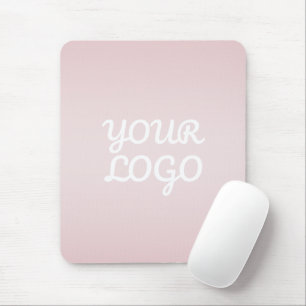 Your Logo & Elegant Modern Blush Pink Ombre Mouse Pad