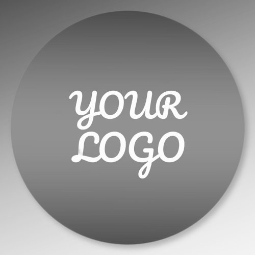 Your Logo  Elegant Modern Dark Grey Ombre Classic Round Sticker