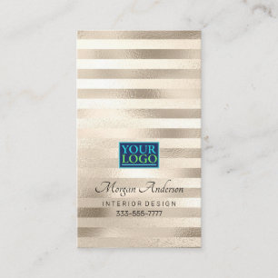 Your Logo Elegant Professional Platinum Stripped 2 Business Card