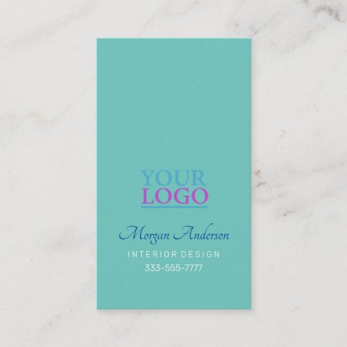 Your Logo Elegant Professional Teal  Coral Business Card