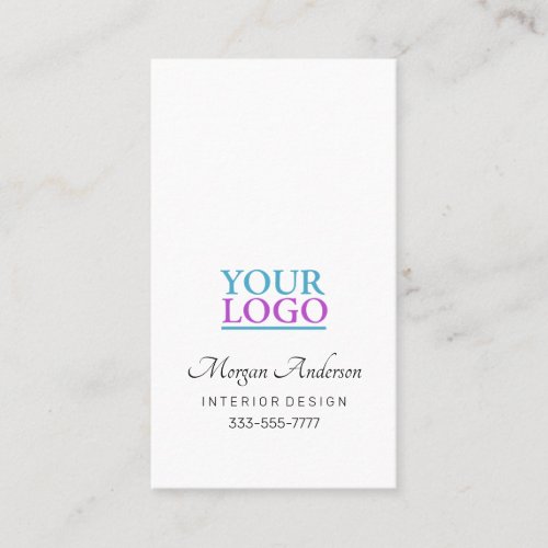 Your Logo Elegant Professional White  Coral Business Card