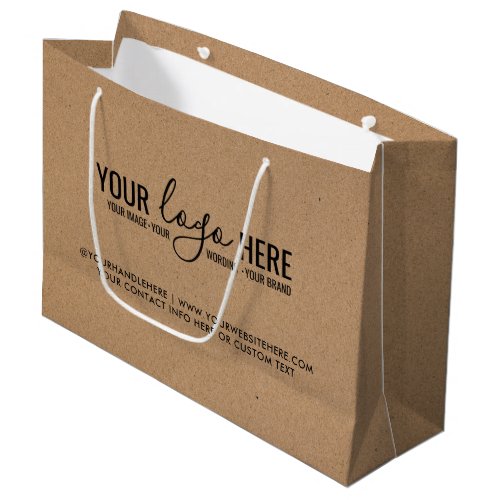 Your Logo Event Business Company Branding Kraft Large Gift Bag