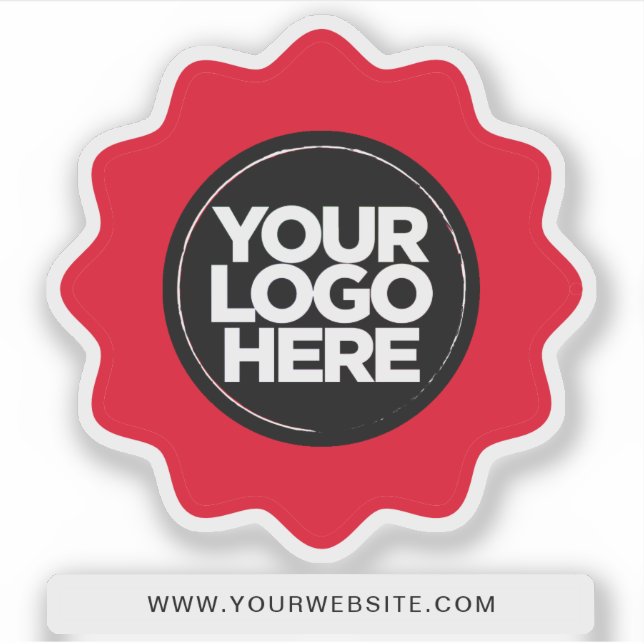 Your Logo Eyecatching Red Border Clear Cut Out Sticker (Front)