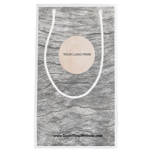 Your Logo Faded Timber Paper Gift Bag (Front)