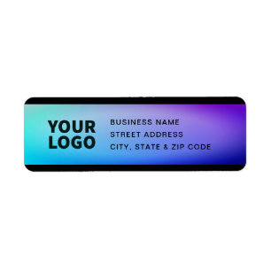 Your Logo Fading Turquoise & Purple Label