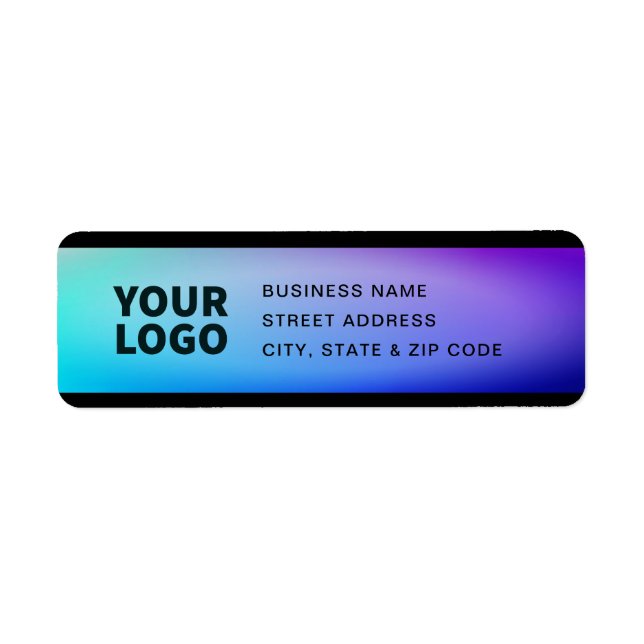 Your Logo | Fading Turquoise & Purple Label (Front)