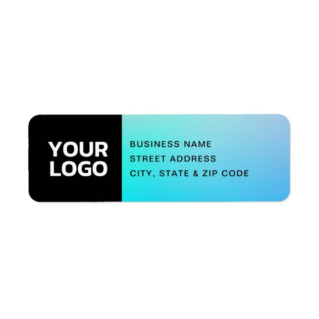 Your Logo | Fading Turquoise & Purple Label (Front)