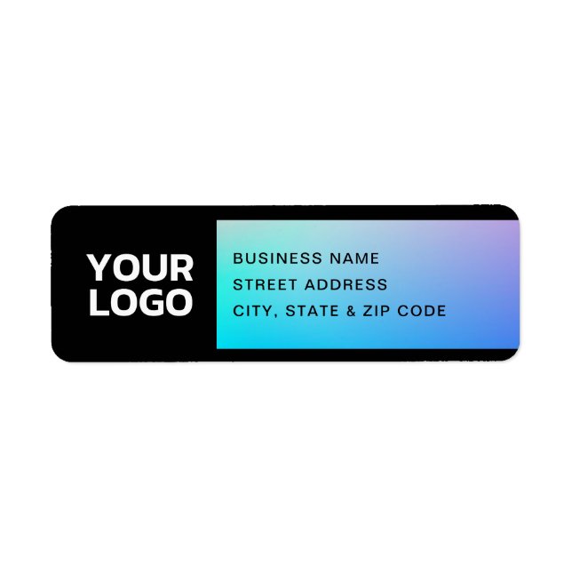 Your Logo | Fading Turquoise & Purple Label (Front)